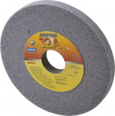 Norton - 6" Diam x 1-1/4" Hole x 1/2" Thick, K Hardness, 46 Grit Surface Grinding Wheel - Aluminum Oxide, Type 1, Coarse Grade, 4,140 Max RPM, Vitrified Bond, No Recess - A1 Tooling