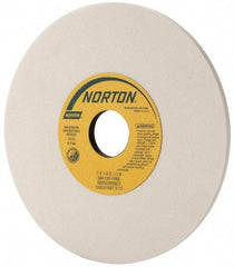 Norton - 7" Diam x 1-1/4" Hole x 1/4" Thick, I Hardness, 100 Grit Surface Grinding Wheel - Aluminum Oxide, Type 1, Fine Grade, 3,600 Max RPM, Vitrified Bond, No Recess - A1 Tooling