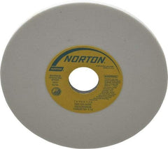 Norton - 7" Diam x 1-1/4" Hole x 1/4" Thick, J Hardness, 100 Grit Surface Grinding Wheel - Aluminum Oxide, Type 1, Fine Grade, 3,600 Max RPM, Vitrified Bond, No Recess - A1 Tooling