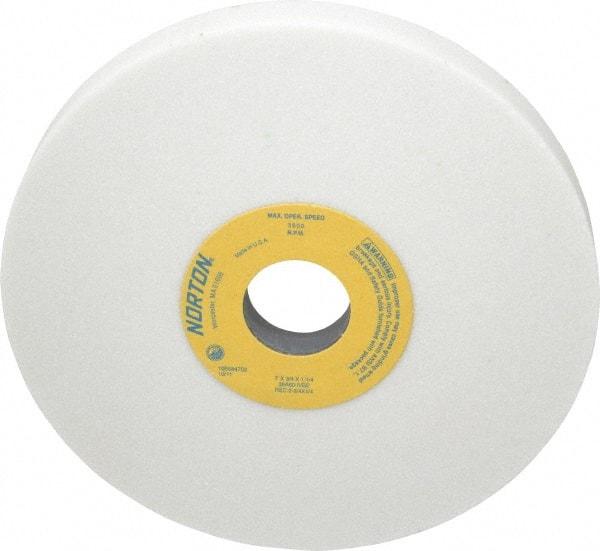 Norton - 7" Diam x 1-1/4" Hole x 3/4" Thick, I Hardness, 60 Grit Surface Grinding Wheel - Aluminum Oxide, Type 5, Medium Grade, 3,600 Max RPM, Vitrified Bond, One-Side Recess - A1 Tooling