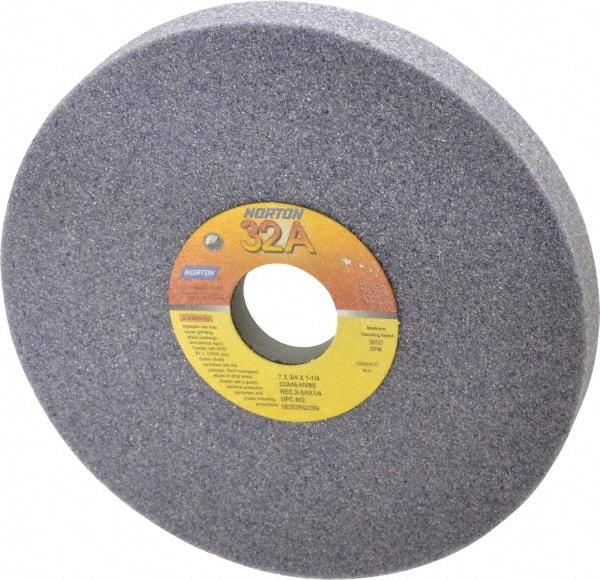 Norton - 7" Diam x 1-1/4" Hole x 3/4" Thick, H Hardness, 46 Grit Surface Grinding Wheel - Aluminum Oxide, Type 5, Coarse Grade, 3,600 Max RPM, Vitrified Bond, One-Side Recess - A1 Tooling