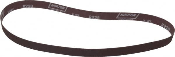 Norton - 1" Wide x 42" OAL, 180 Grit, Aluminum Oxide Abrasive Belt - Aluminum Oxide, Very Fine, Coated, X Weighted Cloth Backing, Series R228 - A1 Tooling