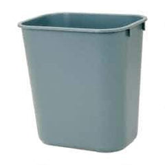 Rubbermaid - 14 Qt Gray Rectangle Trash Can - Polyethylene, 12-1/8" High x 11-3/8" Long x 8-1/4" Wide - A1 Tooling