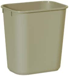 Rubbermaid - 14 Qt Beige Rectangle Trash Can - Polyethylene, 12-1/8" High x 11-3/8" Long x 8-1/4" Wide - A1 Tooling