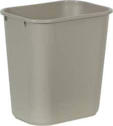 Rubbermaid - 28 Qt Beige Rectangle Trash Can - Polyethylene, 15" High x 14-3/8" Long x 10-1/4" Wide - A1 Tooling