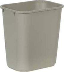 Rubbermaid - 28 Qt Beige Rectangle Trash Can - Polyethylene, 15" High x 14-3/8" Long x 10-1/4" Wide - A1 Tooling