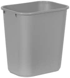 Rubbermaid - 28 Qt Gray Rectangle Trash Can - Polyethylene, 15" High x 14-3/8" Long x 10-1/4" Wide - A1 Tooling