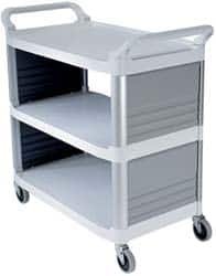 Rubbermaid - 300 Lb Capacity, 20" Wide x 40-5/8" Long x 39-13/16" High Standard Utility Cart - 3 Shelf, Plastic - A1 Tooling