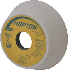 Norton - 5" Diam, 1-1/4" Hole Size, 1-3/4" Overall Thickness, 60 Grit, Type 11 Tool & Cutter Grinding Wheel - Medium Grade, Aluminum Oxide, J Hardness, Vitrified Bond, 4,585 RPM - A1 Tooling