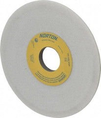 Norton - 6" Diam, 1-1/4" Hole Size, 1/2" Overall Thickness, 46 Grit, Type 12 Tool & Cutter Grinding Wheel - Coarse Grade, Diamond, J Hardness, Vitrified Bond, 4,140 RPM - A1 Tooling