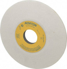 Norton - 6" Diam, 1-1/4" Hole Size, 1/2" Overall Thickness, 60 Grit, Type 12 Tool & Cutter Grinding Wheel - Medium Grade, Aluminum Oxide, J Hardness, Vitrified Bond, 4,140 RPM - A1 Tooling