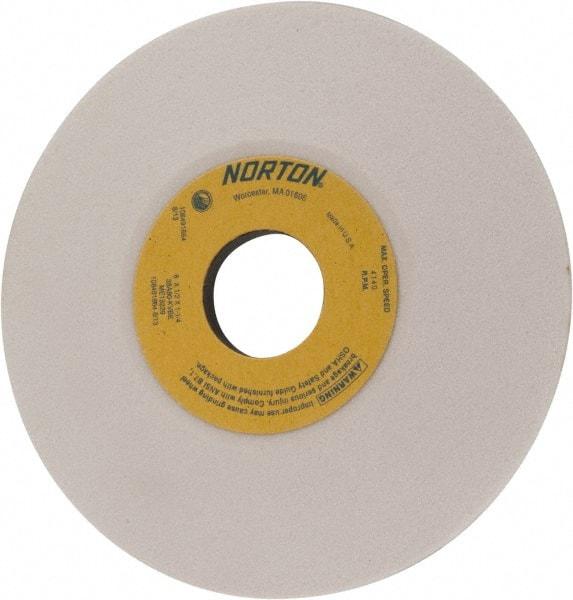 Norton - 6" Diam, 1-1/4" Hole Size, 1/2" Overall Thickness, 80 Grit, Type 12 Tool & Cutter Grinding Wheel - Medium Grade, Aluminum Oxide, K Hardness, Vitrified Bond, 4,140 RPM - A1 Tooling