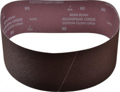 Norton - 4" Wide x 36" OAL, 80 Grit, Aluminum Oxide Abrasive Belt - Aluminum Oxide, Medium, Coated, X Weighted Cloth Backing, Series R228 - A1 Tooling