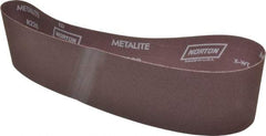 Norton - 4" Wide x 36" OAL, 180 Grit, Aluminum Oxide Abrasive Belt - Aluminum Oxide, Very Fine, Coated, X Weighted Cloth Backing, Series R228 - A1 Tooling