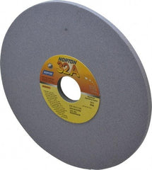 Norton - 8" Diam x 1-1/4" Hole x 1/4" Thick, K Hardness, 100 Grit Surface Grinding Wheel - Aluminum Oxide, Type 1, Fine Grade, 3,600 Max RPM, Vitrified Bond, No Recess - A1 Tooling