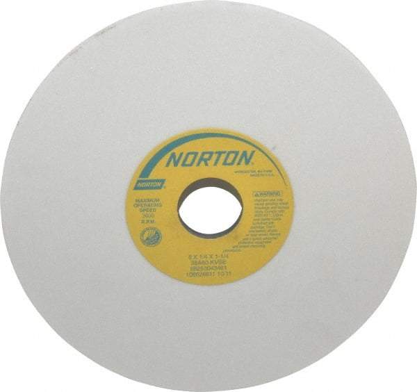 Norton - 8" Diam x 1-1/4" Hole x 1/4" Thick, K Hardness, 80 Grit Surface Grinding Wheel - Aluminum Oxide, Type 1, Medium Grade, 3,600 Max RPM, Vitrified Bond, No Recess - A1 Tooling