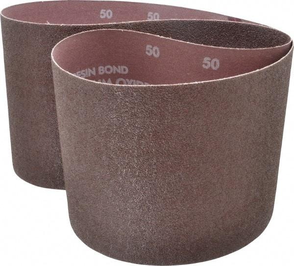 Norton - 6" Wide x 48" OAL, 50 Grit, Aluminum Oxide Abrasive Belt - Aluminum Oxide, Coarse, Coated, X Weighted Cloth Backing - A1 Tooling