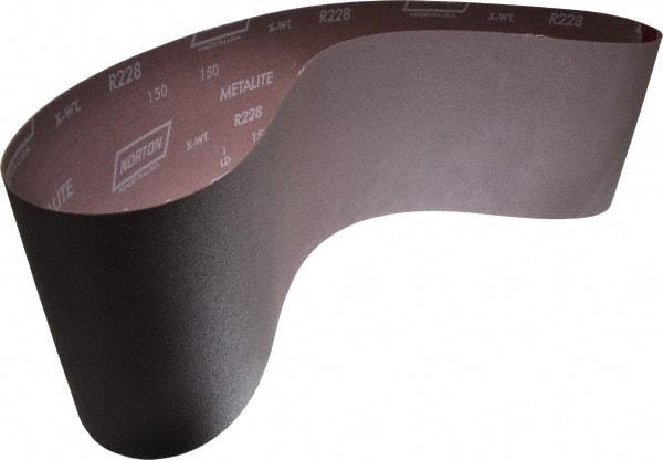 Norton - 6" Wide x 48" OAL, 150 Grit, Aluminum Oxide Abrasive Belt - Aluminum Oxide, Very Fine, Coated, X Weighted Cloth Backing, Series R228 - A1 Tooling