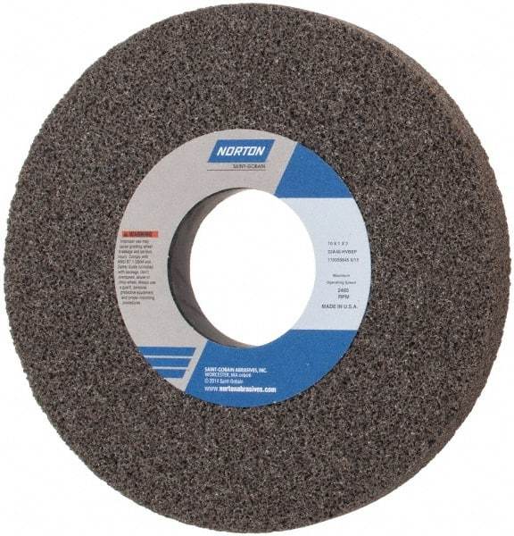 Norton - 10" Diam x 3" Hole x 1" Thick, H Hardness, 46 Grit Surface Grinding Wheel - Aluminum Oxide, Type 1, Coarse Grade, 2,485 Max RPM, Vitrified Bond, No Recess - A1 Tooling