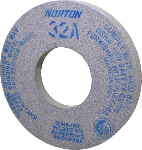 Norton - 12" Diam x 5" Hole x 1-1/2" Thick, I Hardness, 46 Grit Surface Grinding Wheel - Aluminum Oxide, Type 5, Coarse Grade, 2,070 Max RPM, Vitrified Bond, One-Side Recess - A1 Tooling