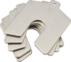 Made in USA - 5 Piece, 3 Inch Long x 3 Inch Wide x 0.125 Inch Thick, Slotted Shim Stock - Stainless Steel, 3/4 Inch Wide Slot - A1 Tooling