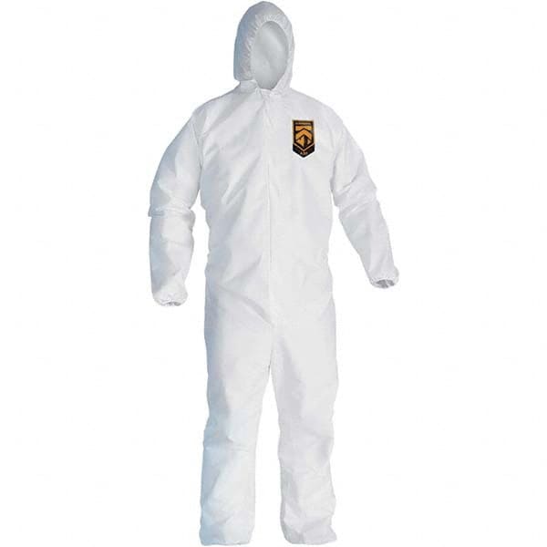 KleenGuard - Size XL SMS General Purpose Coveralls - White, Zipper Closure, Elastic Cuffs, Elastic Ankles, Serged Seams - A1 Tooling