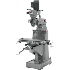 Jet - 7-7/8" Table Width x 35-3/4" Table Length, Step Pulley Control, 1 Phase Knee Milling Machine - R8 Spindle Taper, 1-1/2 hp - A1 Tooling