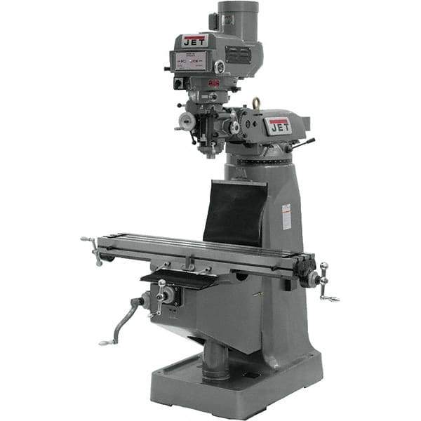 Jet - 9" Table Width x 49" Table Length, Variable Speed Pulley Control, 1 Phase Knee Milling Machine - R8 Spindle Taper, 2 hp - A1 Tooling