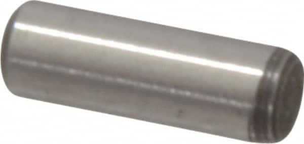 Value Collection - 1/8" Diam x 3/8" Pin Length Grade 8 Alloy Steel Standard Dowel Pin - C 50-58 Hardness, 3,200 Lb Breaking Strength, 1 Beveled & 1 Rounded End - A1 Tooling