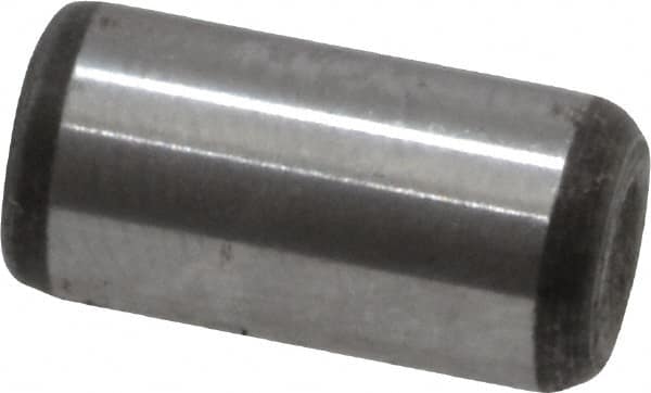 Value Collection - 1/4" Diam x 1/2" Pin Length Grade 8 Alloy Steel Standard Dowel Pin - C 50-58 Hardness, 12,800 Lb Breaking Strength, 1 Beveled & 1 Rounded End - A1 Tooling