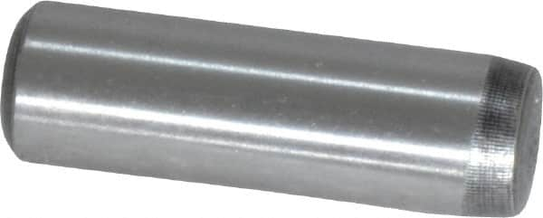 Value Collection - 5/16" Diam x 1" Pin Length Grade 8 Alloy Steel Standard Dowel Pin - C 50-58 Hardness, 20,000 Lb Breaking Strength, 1 Beveled & 1 Rounded End - A1 Tooling