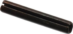 Made in USA - 3/16" Diam x 1-1/8" Long Slotted Spring Pin - Grade 1070-1090 Alloy Steel, Black Oxide Finish - A1 Tooling