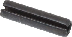 Made in USA - 1/4" Diam x 1" Long Slotted Spring Pin - Grade 1070-1090 Alloy Steel, Black Oxide Finish - A1 Tooling