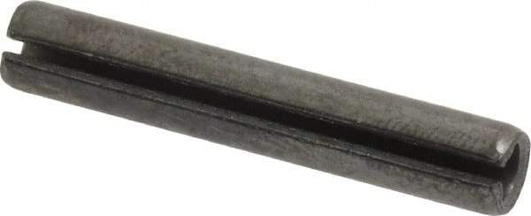 Made in USA - 1/4" Diam x 1-1/2" Long Slotted Spring Pin - Grade 1070-1090 Alloy Steel, Black Oxide Finish - A1 Tooling