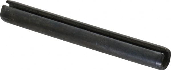 Made in USA - 1/4" Diam x 2" Long Slotted Spring Pin - Grade 1070-1090 Alloy Steel, Black Oxide Finish - A1 Tooling