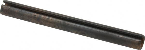 Made in USA - 1/4" Diam x 2-1/2" Long Slotted Spring Pin - Grade 1070-1090 Alloy Steel, Black Oxide Finish - A1 Tooling