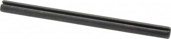 Made in USA - 1/4" Diam x 3-1/2" Long Slotted Spring Pin - Grade 1070-1090 Alloy Steel, Black Oxide Finish - A1 Tooling