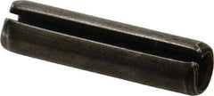 Made in USA - 3/8" Diam x 1-1/2" Long Slotted Spring Pin - Grade 1070-1090 Alloy Steel, Black Oxide Finish - A1 Tooling