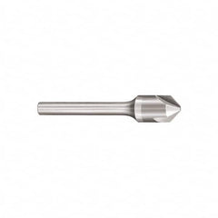 SGS - 1/4" Head Diam, 1/4" Shank Diam, 3 Flute 90° Solid Carbide Countersink - Bright Finish, 2" OAL, Single End, Straight Shank, Right Hand Cut - A1 Tooling