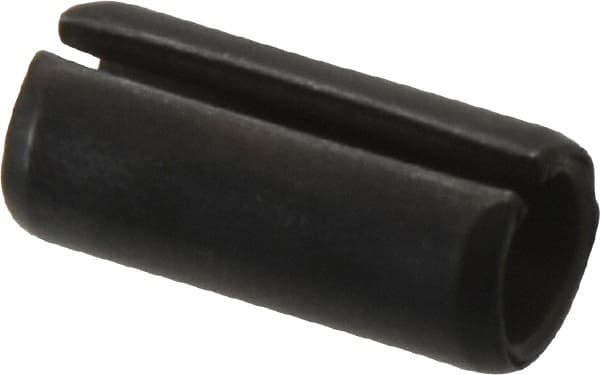 Made in USA - 7/16" Diam x 1" Long Slotted Spring Pin - Grade 1070-1090 Alloy Steel, Black Oxide Finish - A1 Tooling