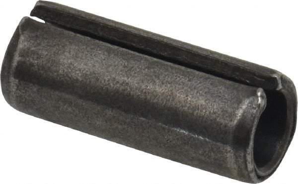 Made in USA - 1/2" Diam x 1-1/4" Long Slotted Spring Pin - Grade 1070-1090 Alloy Steel, Black Oxide Finish - A1 Tooling