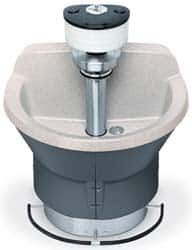 Bradley - Semi-Circular, Foot-Controlled, Internal Drain, 54" Diam, 4 Person Capacity, Bradstone, Wash Fountain - 3 GPM, 9" Bowl Depth, 29-1/4" High - A1 Tooling