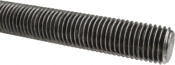 Made in USA - 1-8 UNC (Coarse), 3' Long, Low Carbon Steel Threaded Rod - Oil Finish Finish, Right Hand Thread - A1 Tooling