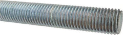 Made in USA - 1-8 UNC (Coarse), 3' Long, Low Carbon Steel Threaded Rod - Zinc-Plated Finish, Right Hand Thread - A1 Tooling