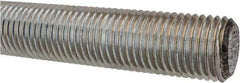 Made in USA - 1-1/4-7 UNC (Coarse), 3' Long, Low Carbon Steel Threaded Rod - Zinc-Plated Finish, Right Hand Thread - A1 Tooling