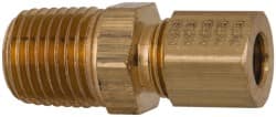 Compression Tube Connector: 1/4″ Thread, Compression x MNPT Brass