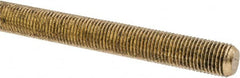 Made in USA - 3/8-24 UNF (Fine), 3' Long, Brass Threaded Rod - Right Hand Thread - A1 Tooling