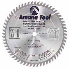 Amana Tool - 10" Diam, 5/8" Arbor Hole Diam, 80 Tooth Wet & Dry Cut Saw Blade - Carbide-Tipped, Standard Round Arbor - A1 Tooling