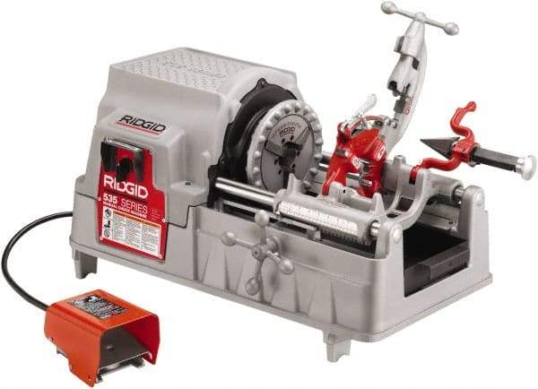 Ridgid - 1/8 to 2 Inch Pipe, 58 RPM Spindle Speed, 2 hp, Pipe Threading Machine - 5 Flute Cone Reamer, 115 Volts - A1 Tooling