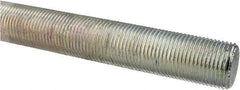 Made in USA - 1-12 UNF (Fine), 3' Long, Low Carbon Steel Threaded Rod - Zinc-Plated Finish, Right Hand Thread - A1 Tooling